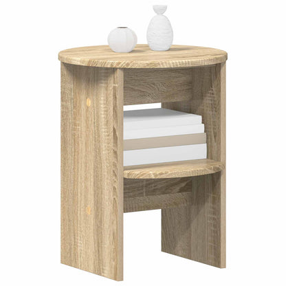 vidaXL Side Cabinet 2 pcs Sonoma Oak Ø40 x 50 cm Engineered Wood 3