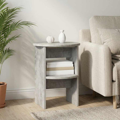 vidaXL Side Cabinet 2 pcs Concrete Grey Ø40 x 50 cm Engineered Wood 4