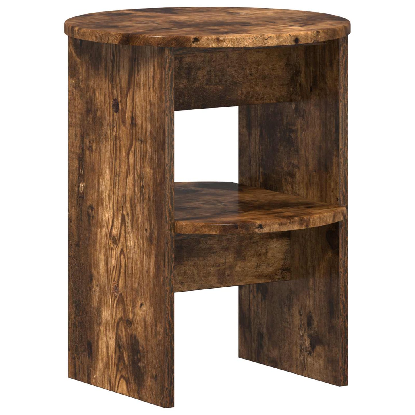 vidaXL Side Cabinet 2 pcs Smoked Oak Ø40 x 50 cm Engineered Wood 5