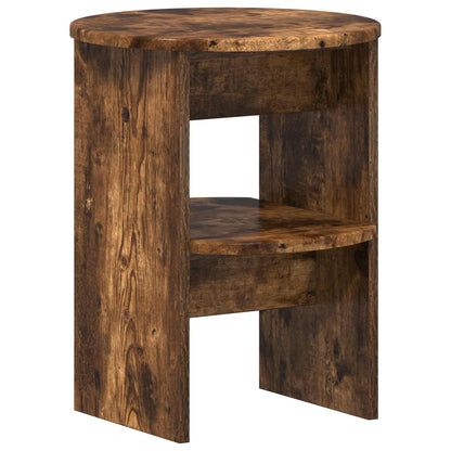 vidaXL Side Cabinet 2 pcs Smoked Oak Ø40 x 50 cm Engineered Wood 5