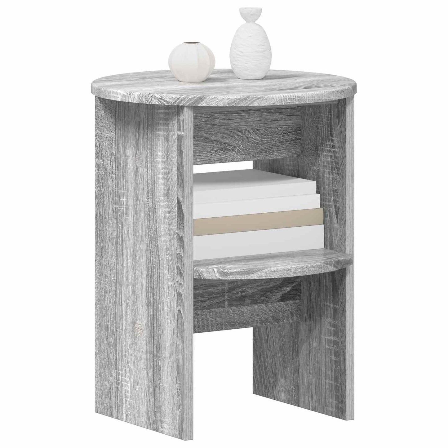 vidaXL Side Cabinet 2 pcs Grey Sonoma Ø40 x 50 cm Engineered Wood 3