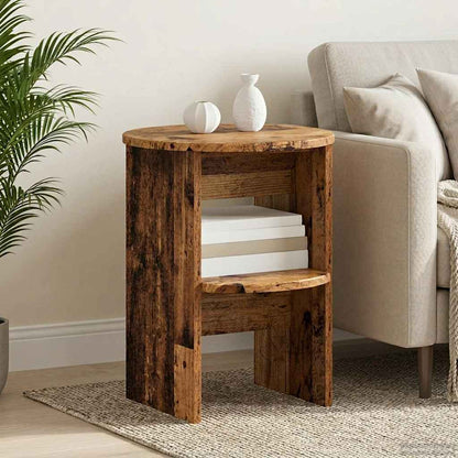 vidaXL Side Cabinet 2 pcs Old Wood Ø40 x 50 cm Engineered Wood 1