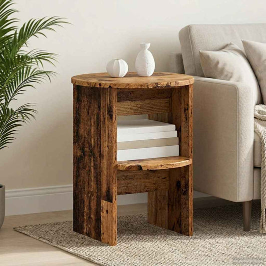 vidaXL Side Cabinet 2 pcs Old Wood Ø40 x 50 cm Engineered Wood 1