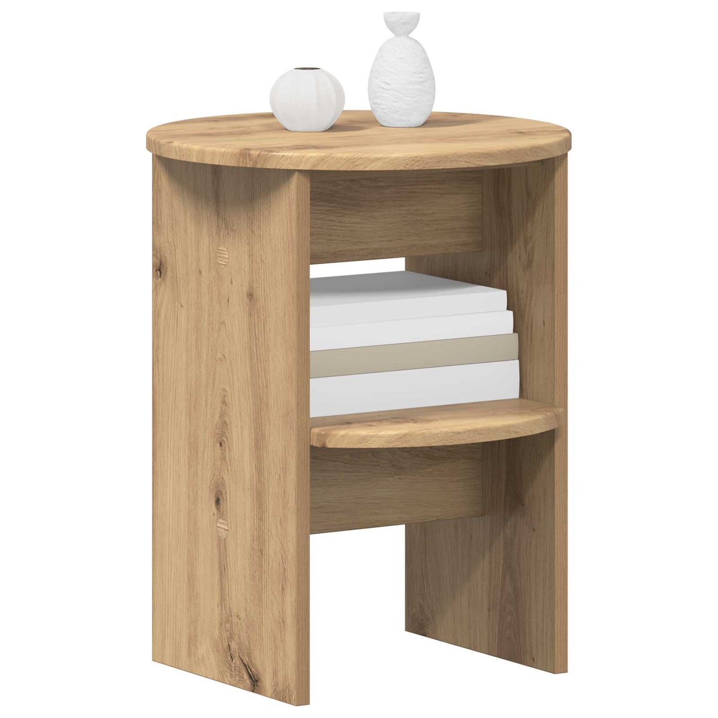 vidaXL Side Cabinet 2 pcs Artisan Oak Ø40 x 50 cm Engineered Wood 3