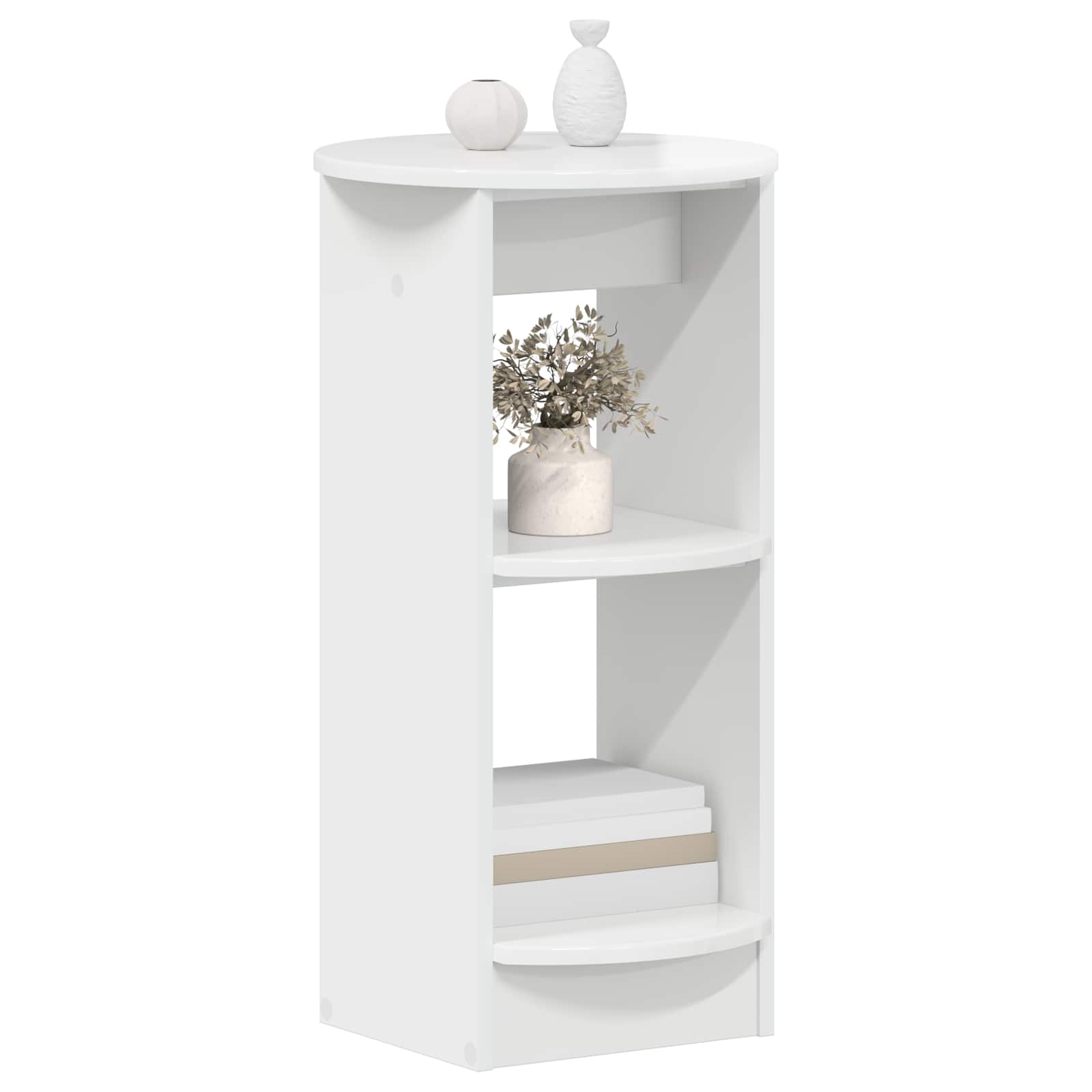 vidaXL Side Cabinet High Gloss White Engineered Wood 3