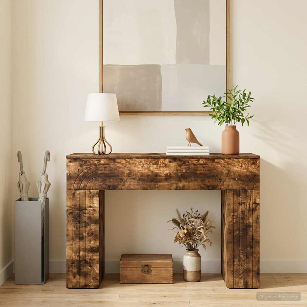vidaXL Coffee Table Smoked Oak 102 x 35 x 75 cm Engineered Wood 1