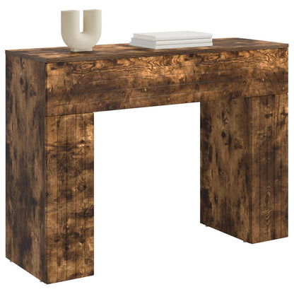 vidaXL Coffee Table Smoked Oak 102 x 35 x 75 cm Engineered Wood 3