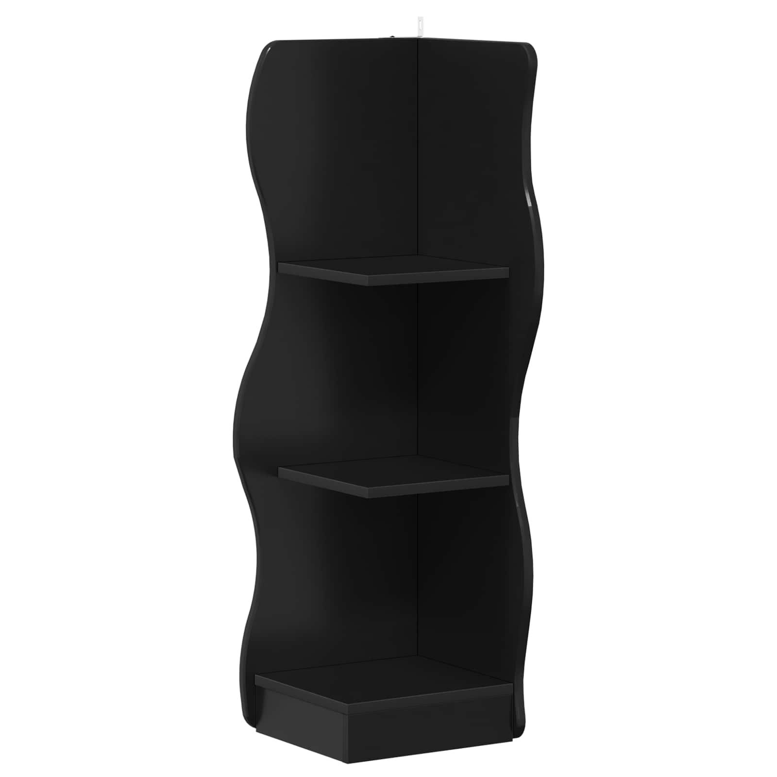 vidaXL Corner Shelf Black 34 x 33 x 102 cm Engineered Wood 2