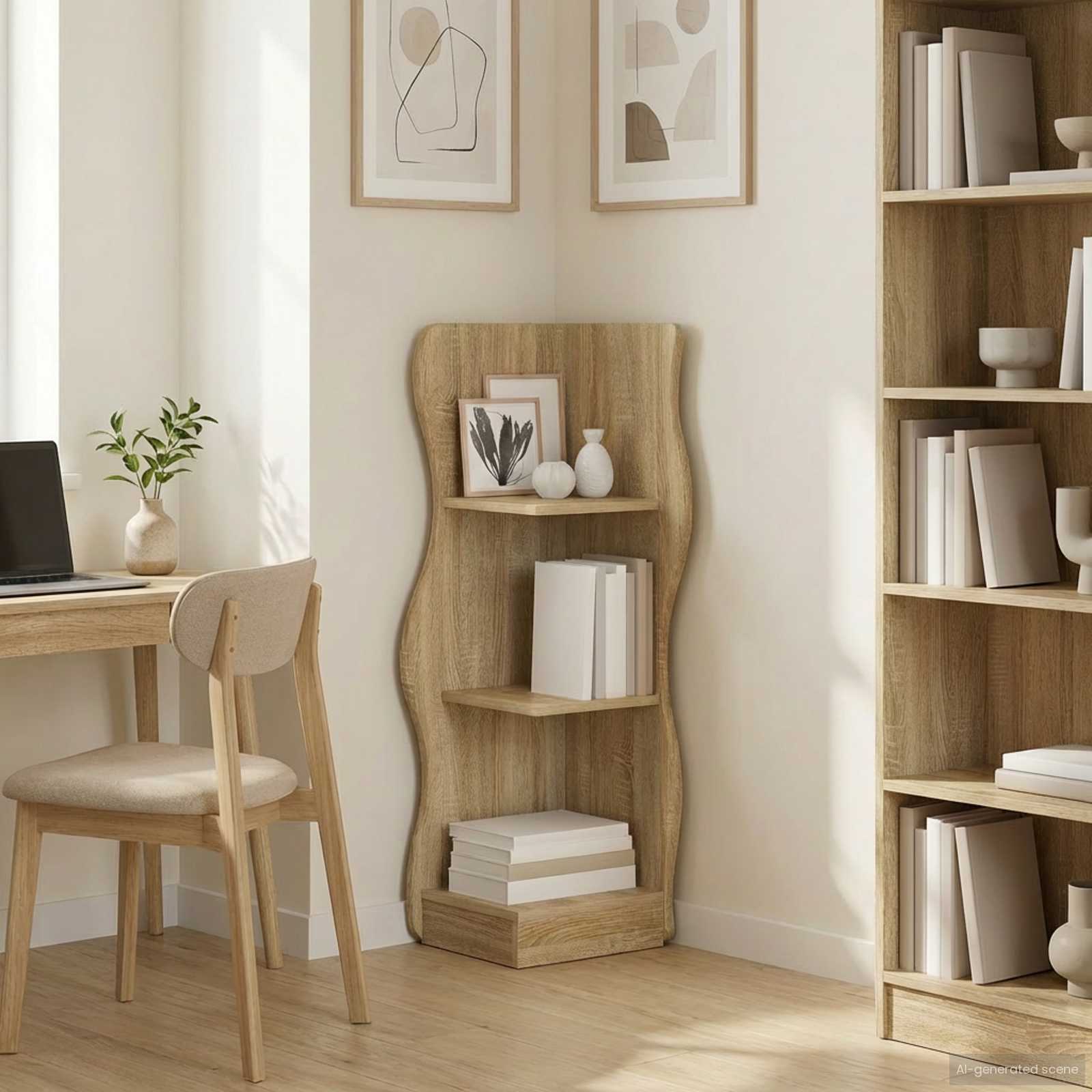 vidaXL Corner Shelf Sonoma Oak 34 x 33 x 102 cm Engineered Wood 1