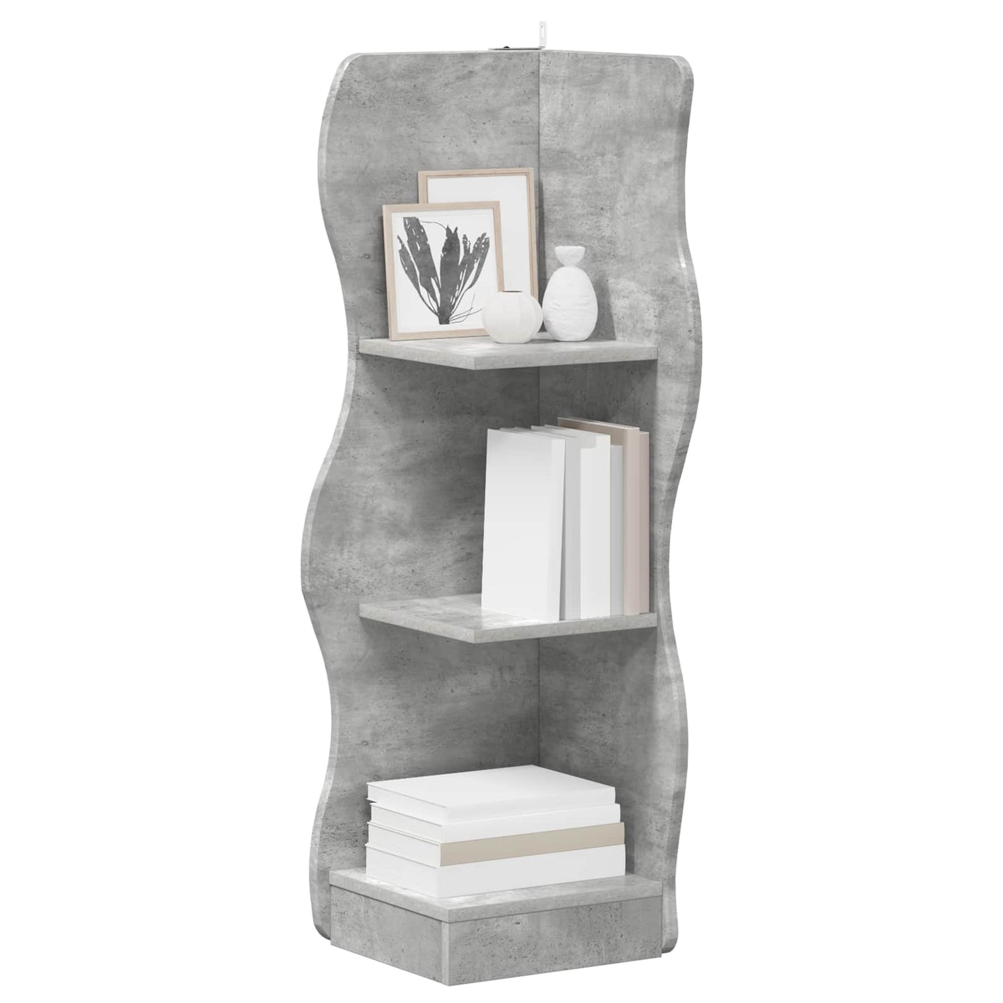 vidaXL Corner Shelf Concrete Grey 34 x 33 x 102 cm Engineered Wood 3