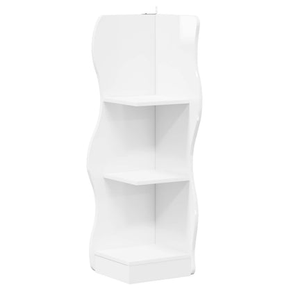 vidaXL Corner Shelf High Gloss White 34 x 33 x 102 cm Engineered Wood 2