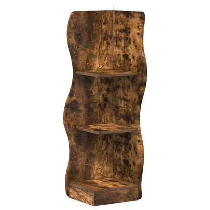 vidaXL Corner Shelf Smoked Oak 34 x 33 x 102 cm Engineered Wood 2