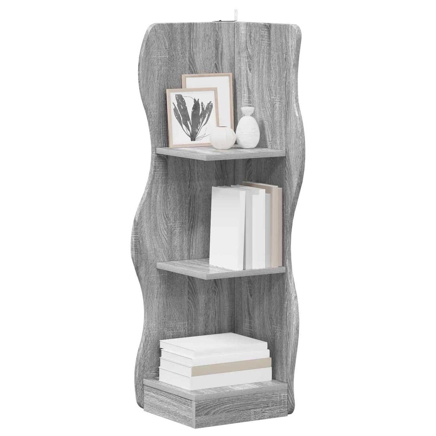vidaXL Corner Shelf Grey Sonoma 34 x 33 x 102 cm Engineered Wood 3