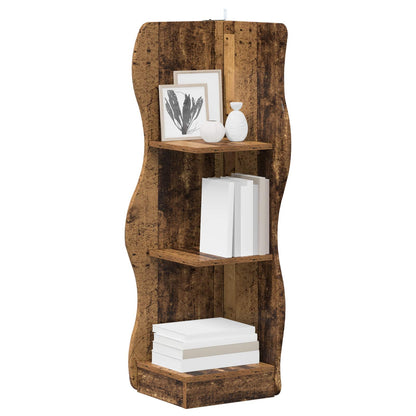 vidaXL Corner Shelf Old Wood 34 x 33 x 102 cm Engineered Wood 3