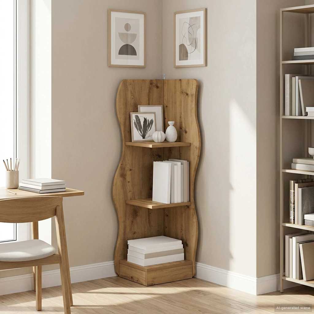 vidaXL Corner Shelf Artisan Oak 34 x 33 x 102 cm Engineered Wood 1