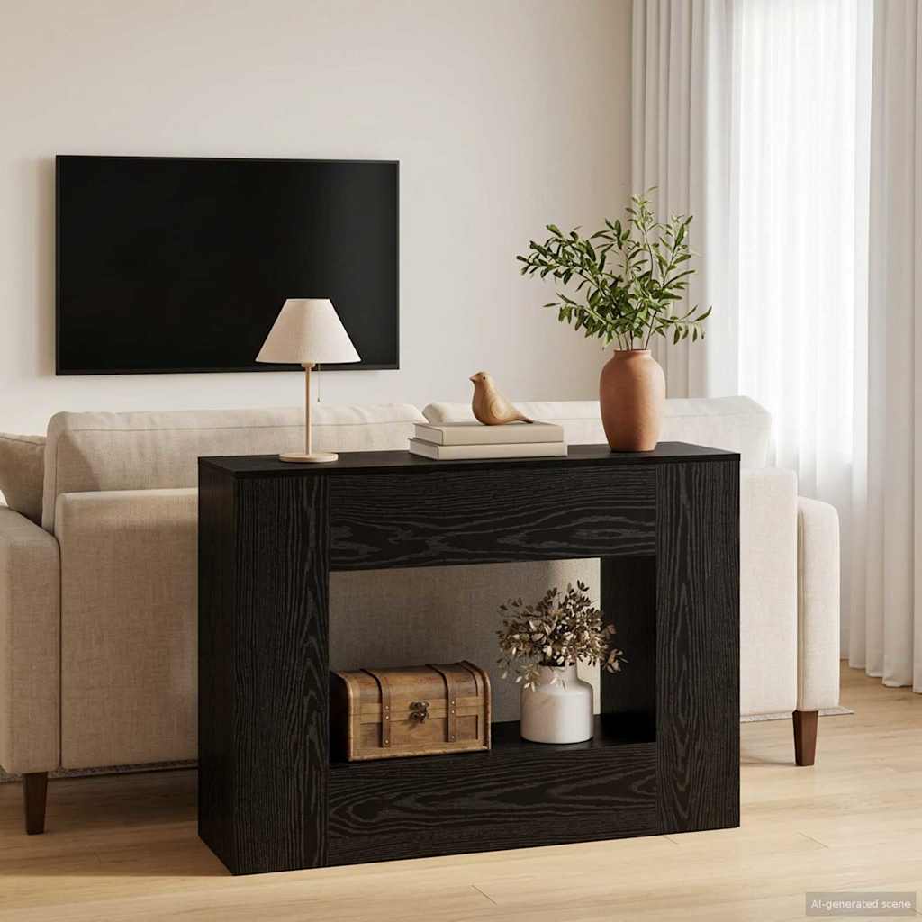 vidaXL Black Oak 101 x 30 x 74 cm 4