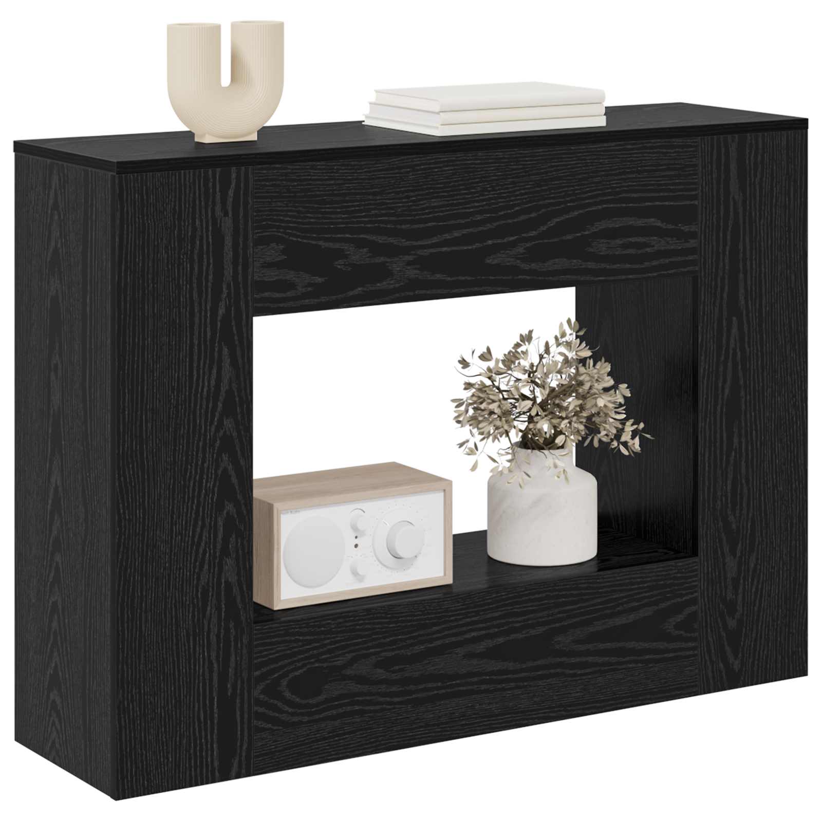 vidaXL Black Oak 101 x 30 x 74 cm 3