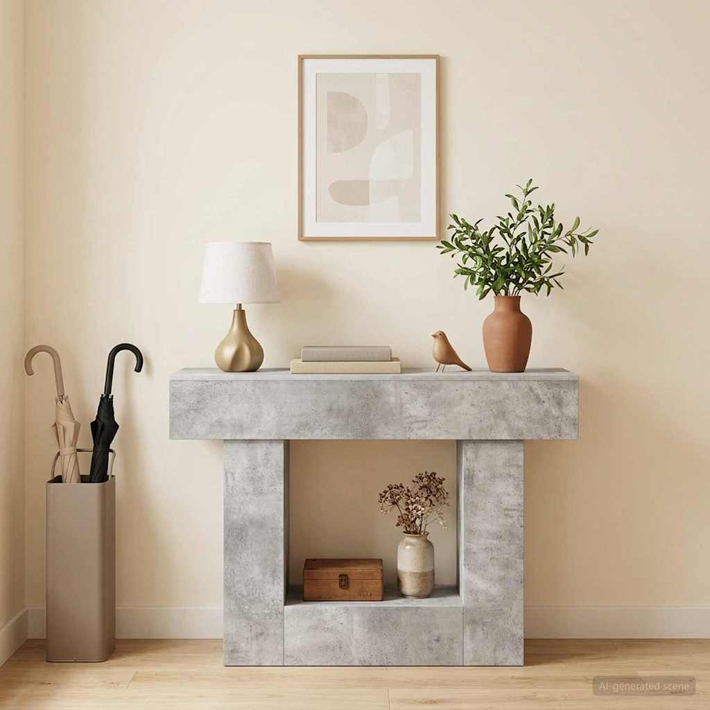 vidaXL Concrete Grey 101 x 30 x 74 cm 4