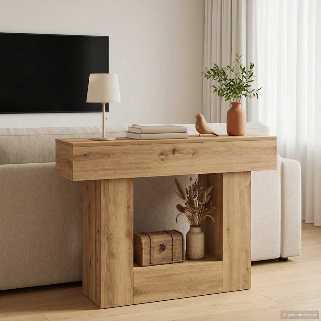vidaXL Console Table Artisan Oak 101 x 30 x 74 cm Engineered Wood 4