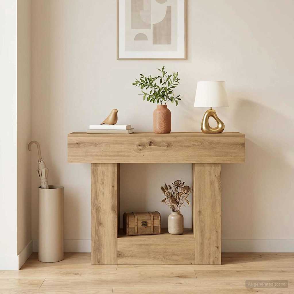 vidaXL Console Table Artisan Oak 101 x 30 x 74 cm Engineered Wood 1