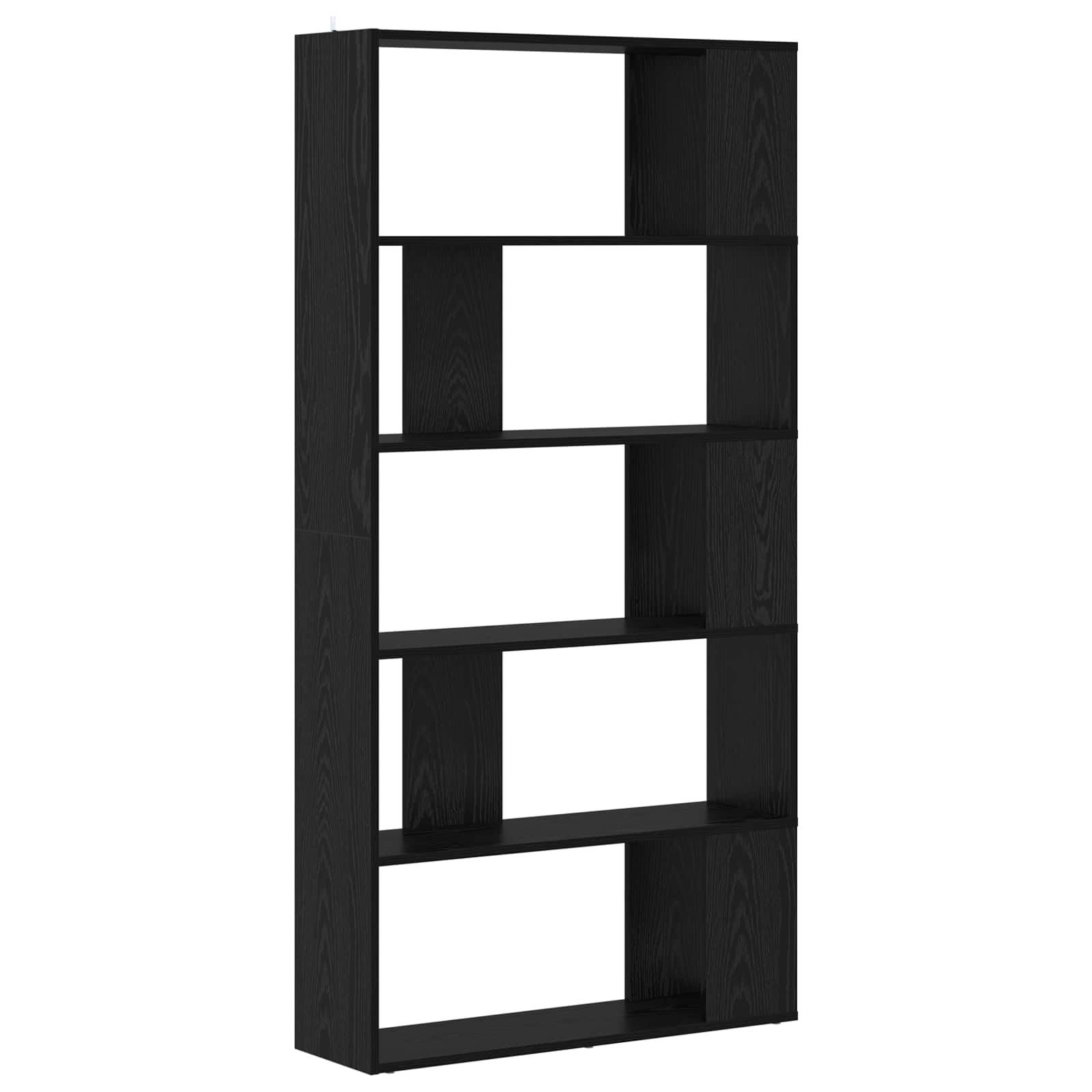 vidaXL Book Cabinet 80 x 24 x 159 cm Engineered Wood Black Oak 2