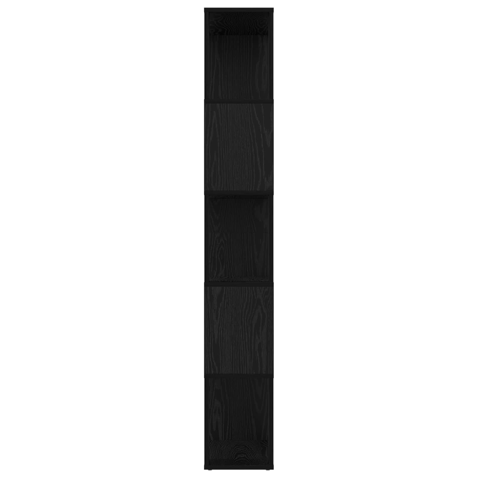 vidaXL Book Cabinet 80 x 24 x 159 cm Engineered Wood Black Oak 6