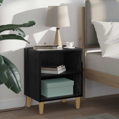vidaXL Bed Cabinet 2 pcs Black Oak 40 x 30 x 50 cm Engineered Wood 1