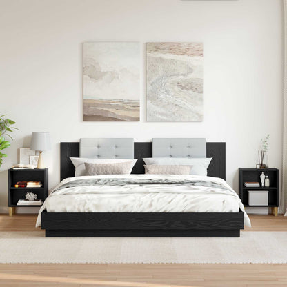 vidaXL Bed Cabinet 2 pcs Black Oak 40 x 30 x 50 cm Engineered Wood 4