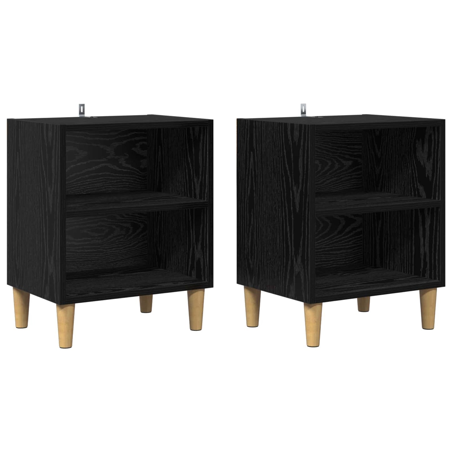 vidaXL Bed Cabinet 2 pcs Black Oak 40 x 30 x 50 cm Engineered Wood 2
