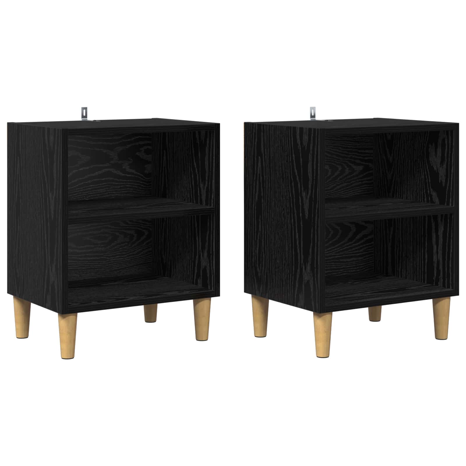 vidaXL Bed Cabinet 2 pcs Black Oak 40 x 30 x 50 cm Engineered Wood 2