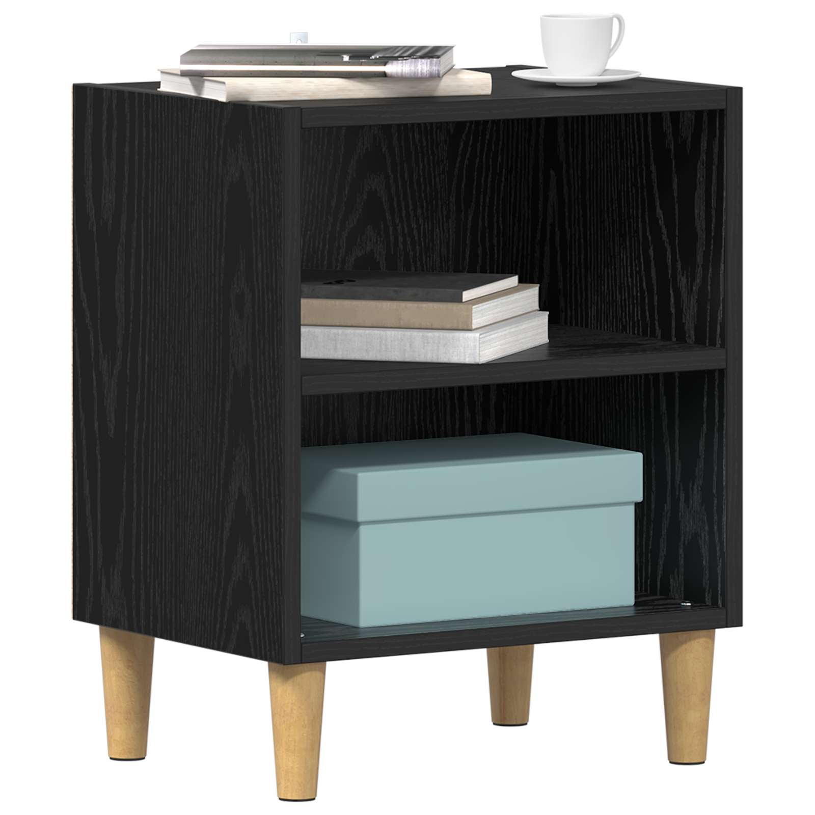 vidaXL Bed Cabinet 2 pcs Black Oak 40 x 30 x 50 cm Engineered Wood 3