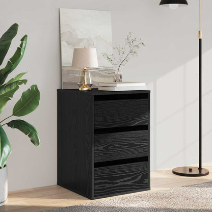 vidaXL Drawer Cabinet 3-Drawer Black Oak 41 x 40 x 58 cm 1