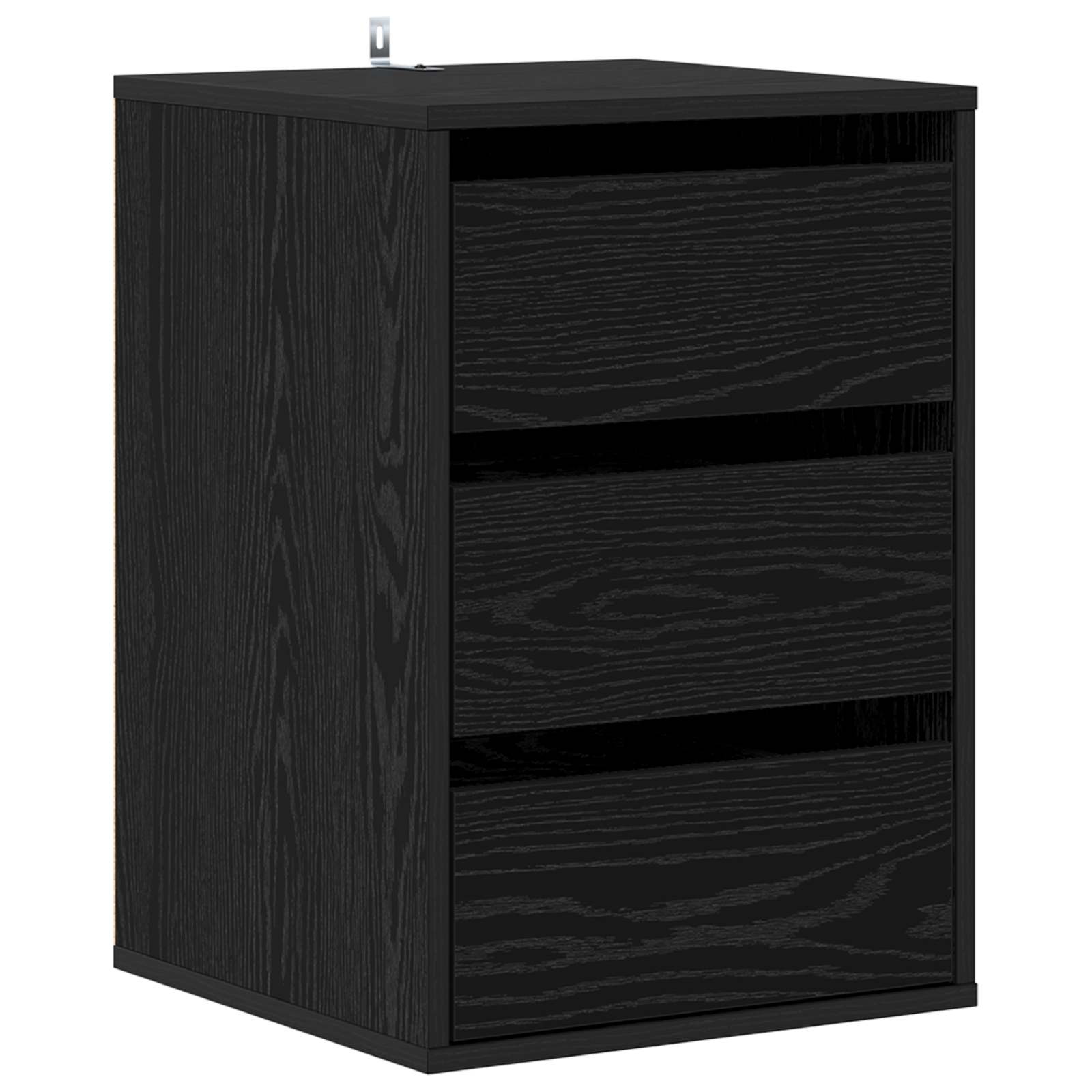 vidaXL Drawer Cabinet 3-Drawer Black Oak 41 x 40 x 58 cm 2