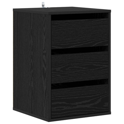 vidaXL Drawer Cabinet 3-Drawer Black Oak 41 x 40 x 58 cm 2