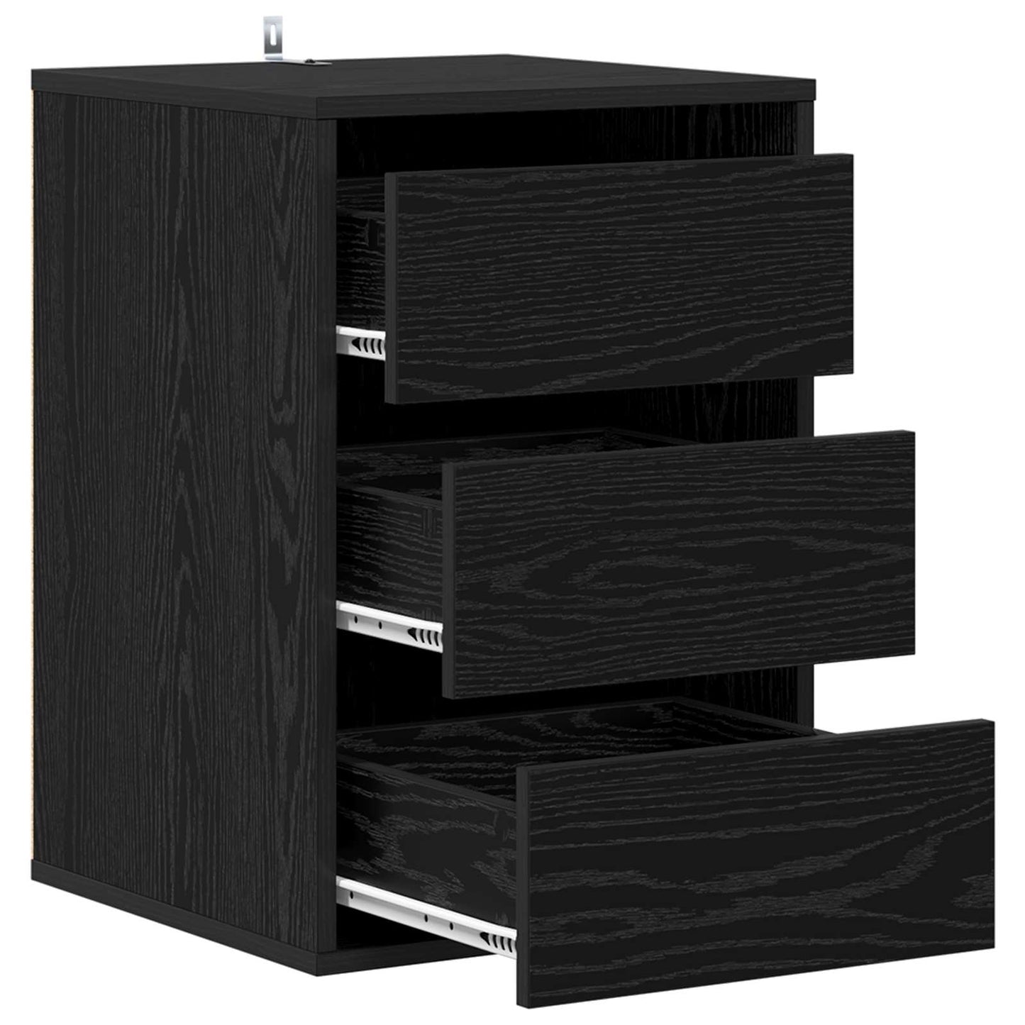 vidaXL Drawer Cabinet 3-Drawer Black Oak 41 x 40 x 58 cm 4
