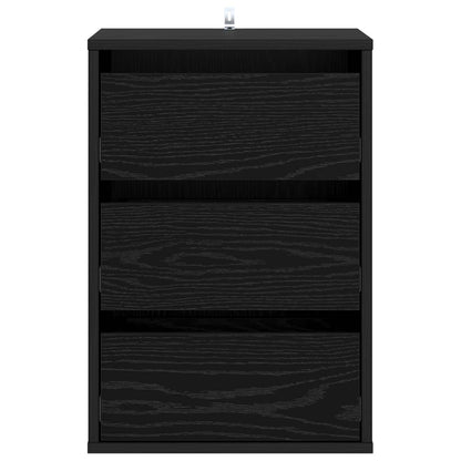 vidaXL Drawer Cabinet 3-Drawer Black Oak 41 x 40 x 58 cm 5