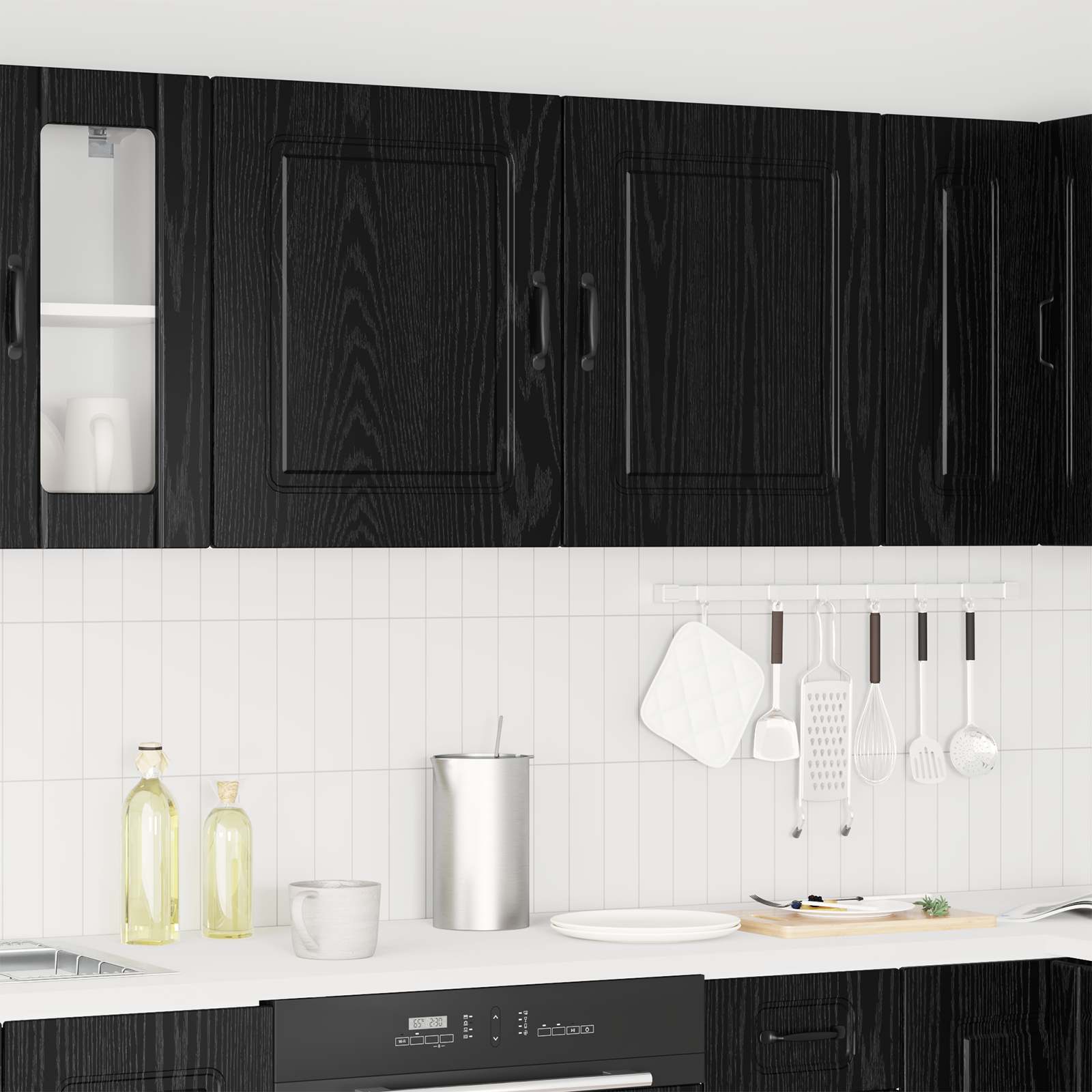 vidaXL Dishwasher Panel Kalmar Black Oak 50 x 31 x 60 cm 4