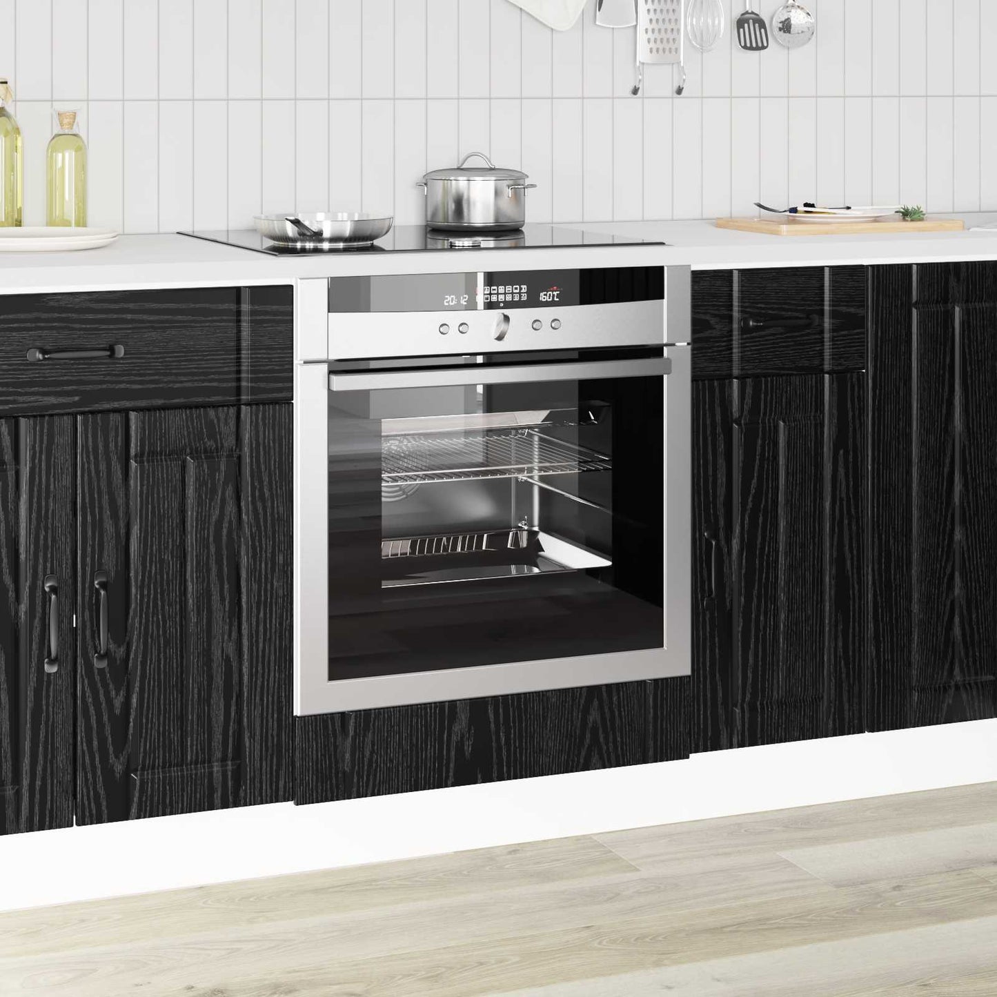 vidaXL Oven Cabinet LUCCA Black Oak 60 x 46 x 81.5 cm Engineered Wood 1