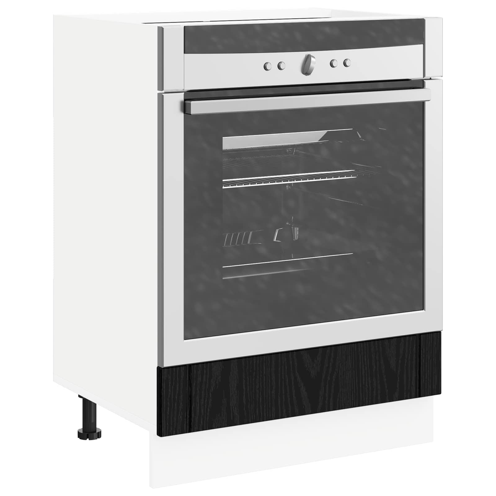 vidaXL Oven Cabinet LUCCA Black Oak 60 x 46 x 81.5 cm Engineered Wood 3