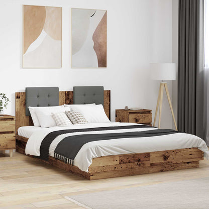 Bed Frame LED without Mattress Old wood