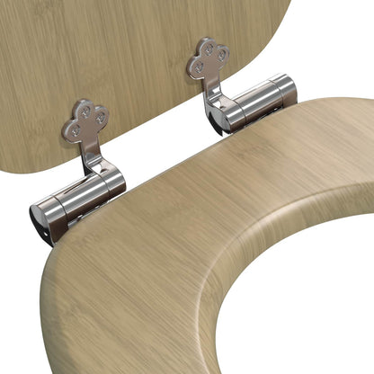 vidaXL Soft-Close Toilet Seat 2 pcs Light Bamboo Color 44 x 38 cm 6