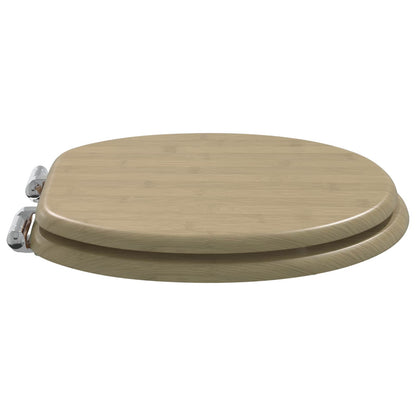 vidaXL Soft-Close Toilet Seat 2 pcs Light Bamboo Color 44 x 38 cm 4