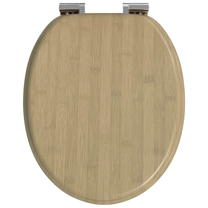 vidaXL Soft-Close Toilet Seat 2 pcs Light Bamboo Color 44 x 38 cm 5