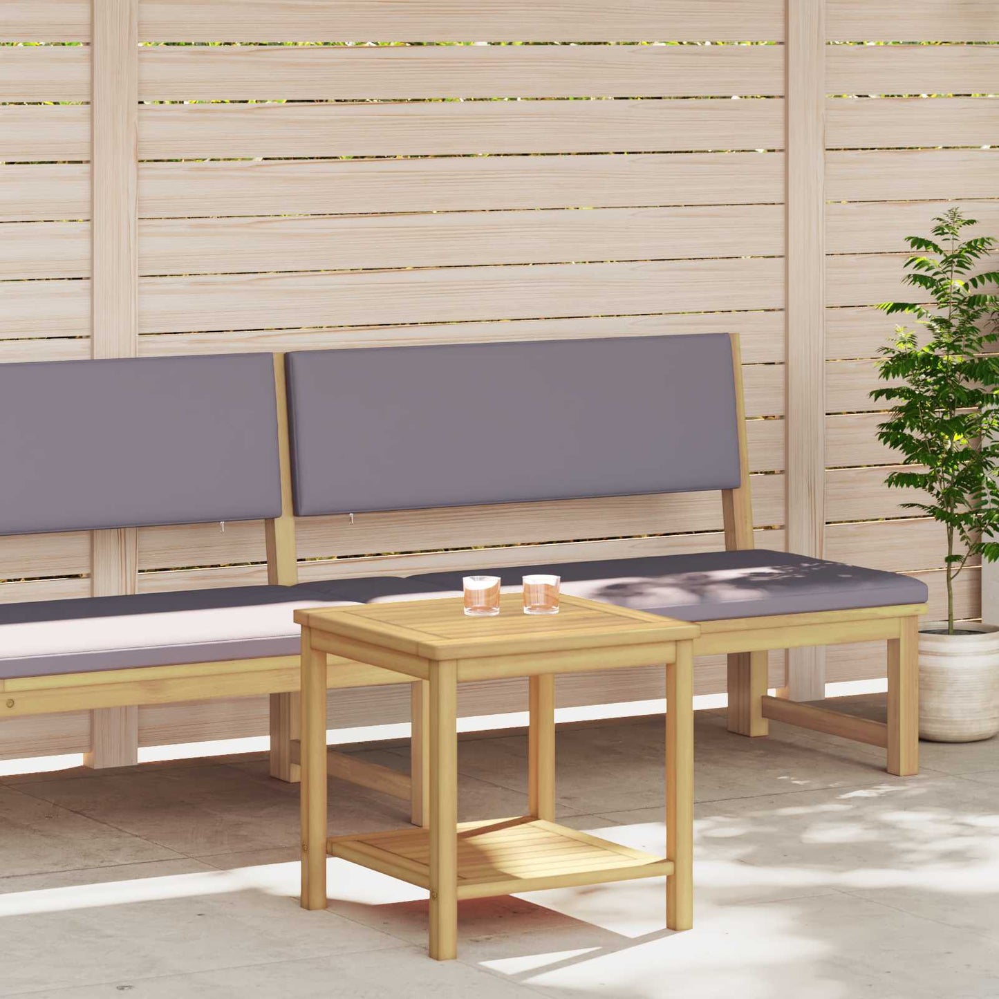 vidaXL Side Table Oil Natural 45 x 45 x 45 cm Solid Acacia Wood 3
