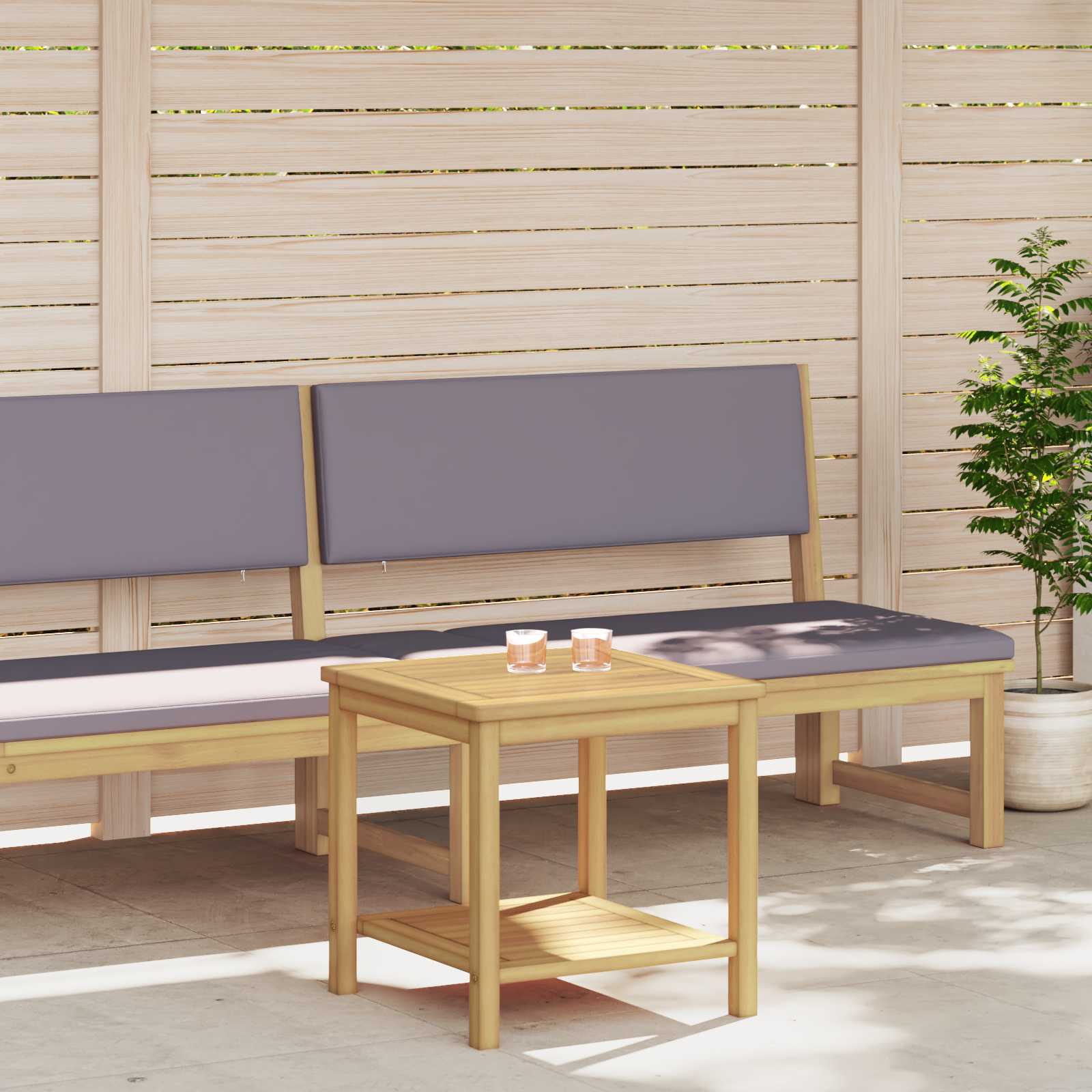 vidaXL Side Table Oil Natural 45 x 45 x 45 cm Solid Acacia Wood 3