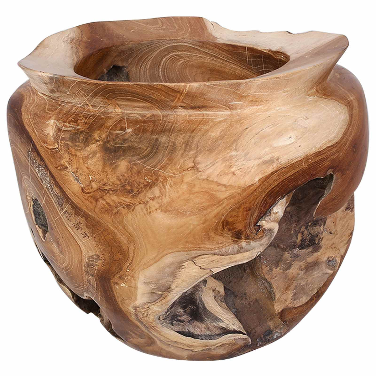 vidaXL Fruit Bowl JEPARA Teak Brown Ø 35 cm Solid Teak Wood 2