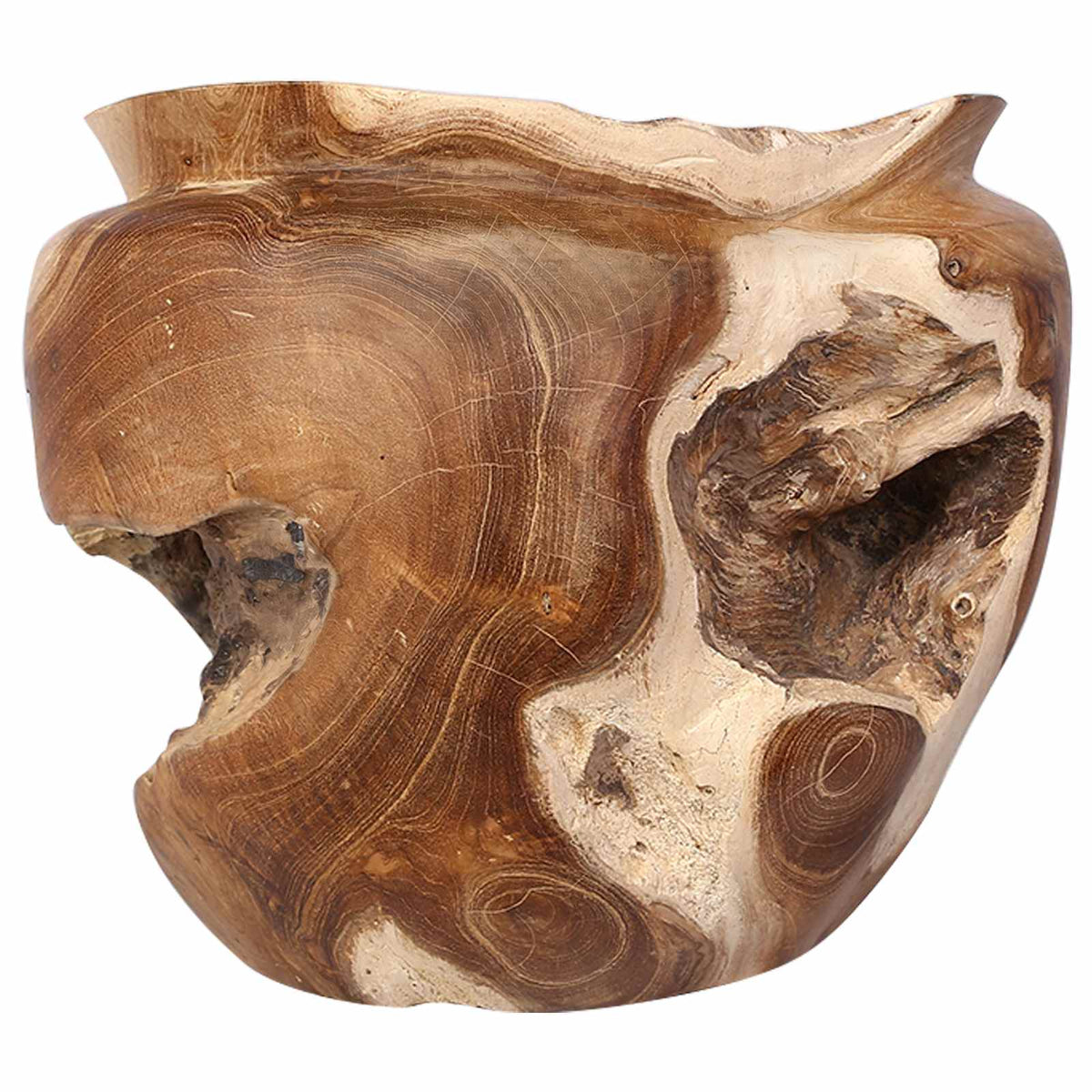 vidaXL Fruit Bowl JEPARA Teak Brown Ø 35 cm Solid Teak Wood 3