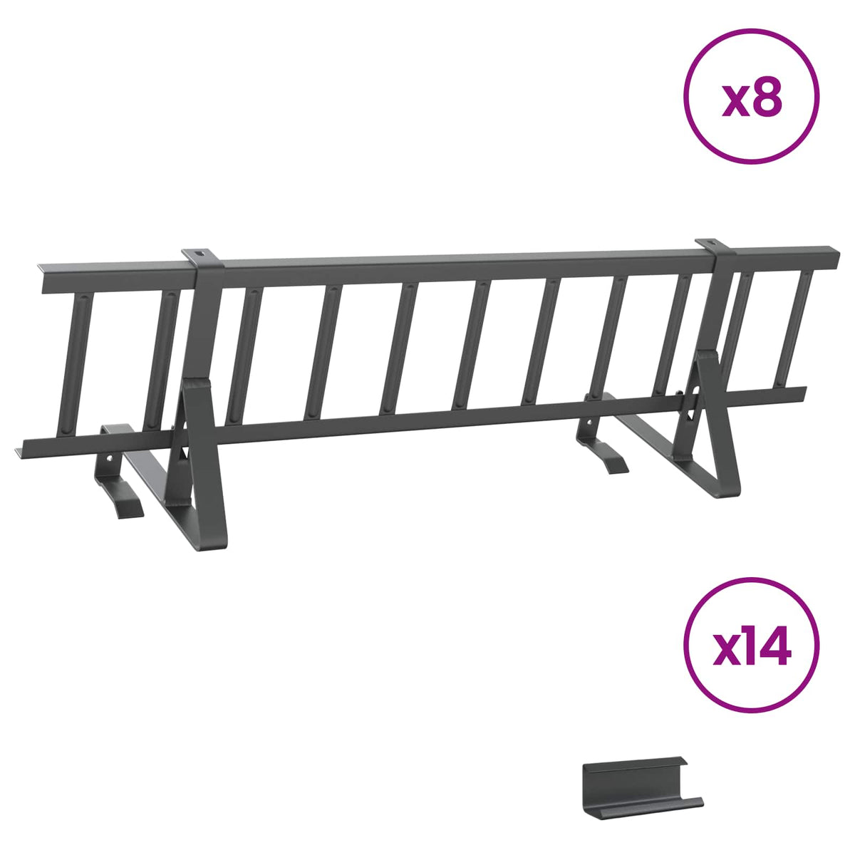 Roof Snow Guard 100 x 29.5 x 34.5 cm Steel Anthracite 800 cm
