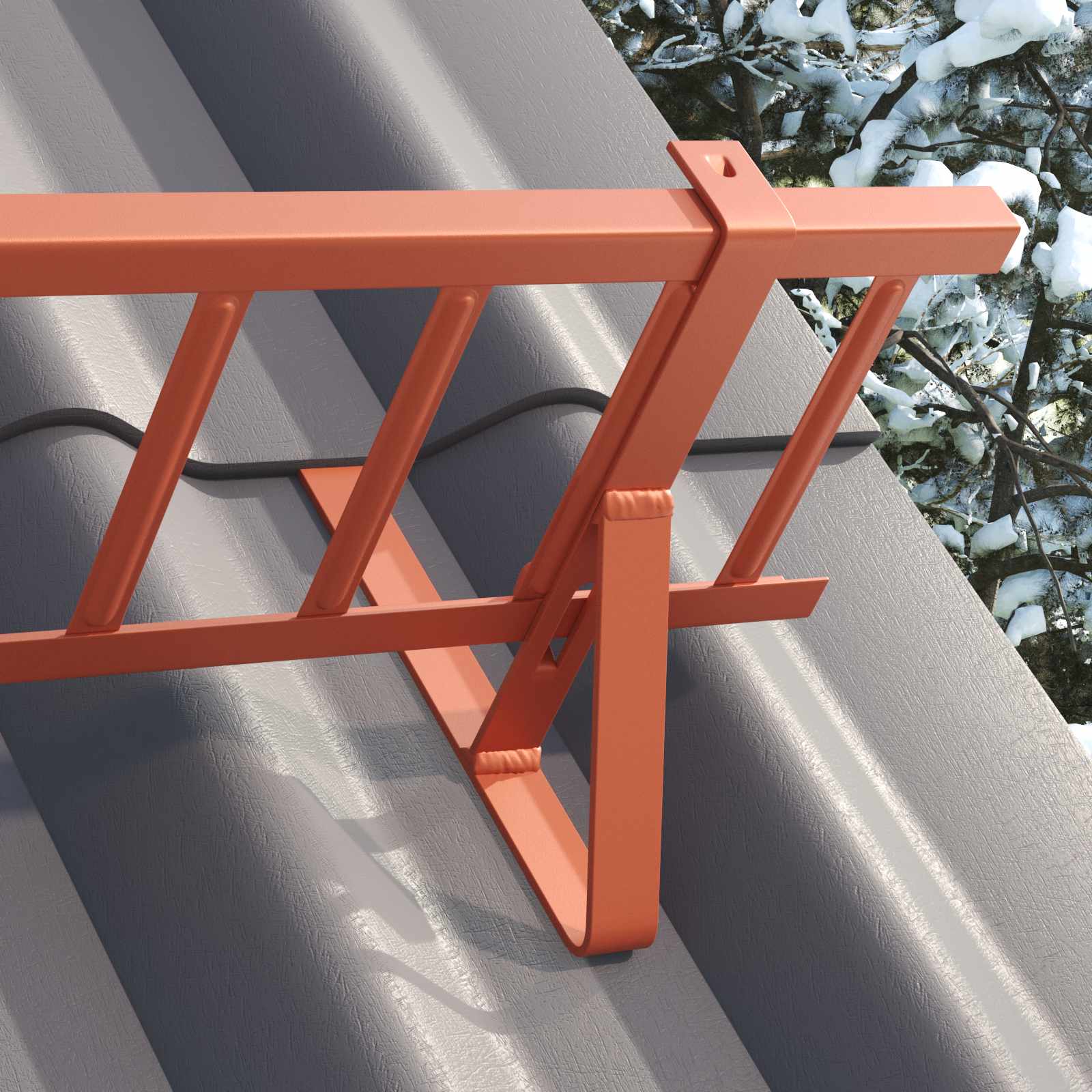 vidaXL Snow Guard Support 12 pcs Red 29.5 x 3 x 34.5 cm Steel 4