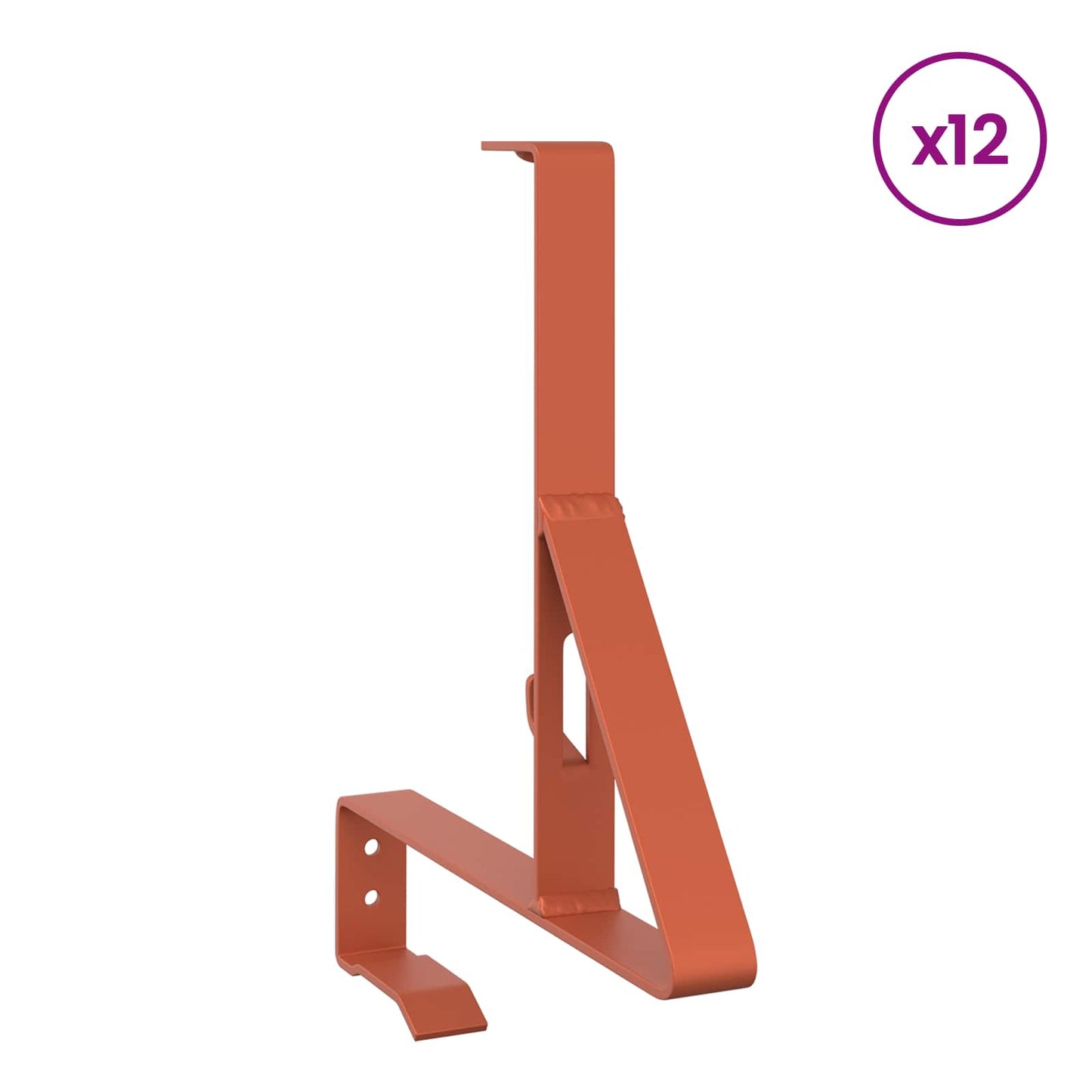 vidaXL Snow Guard Support 12 pcs Red 29.5 x 3 x 34.5 cm Steel 3